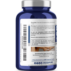 NusaPure Diosmin Complex bottle back label showing dosage and servings.