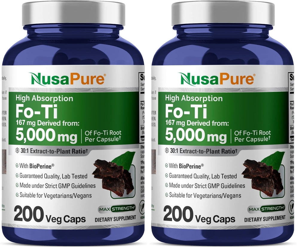 NusaPure Fo-Ti 30:1 extract bottle front supports daily vitality routines