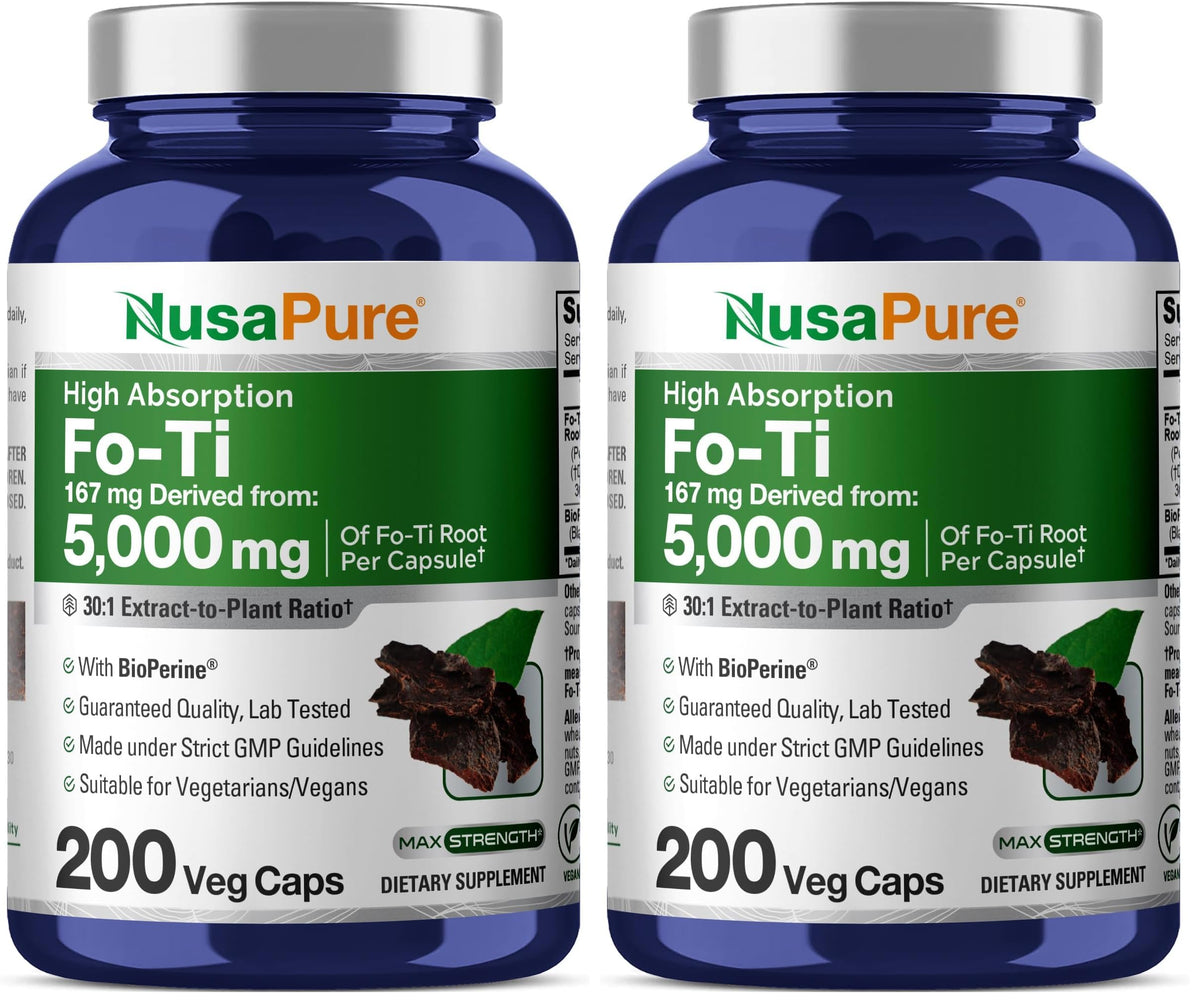 NusaPure Fo-Ti 30:1 extract bottle front supports daily vitality routines
