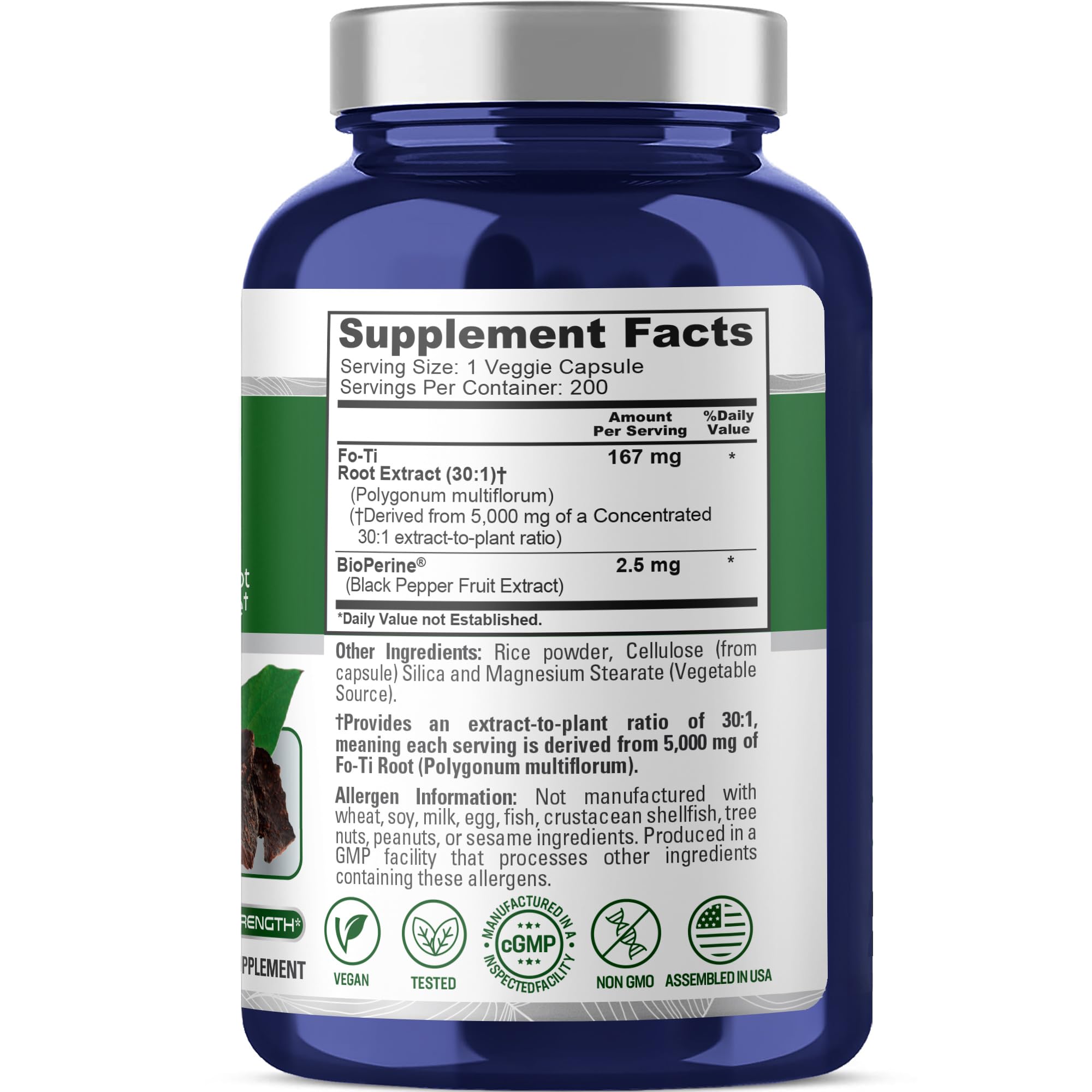 NusaPure Fo-Ti 30:1 capsules close-up for easy daily supplementation