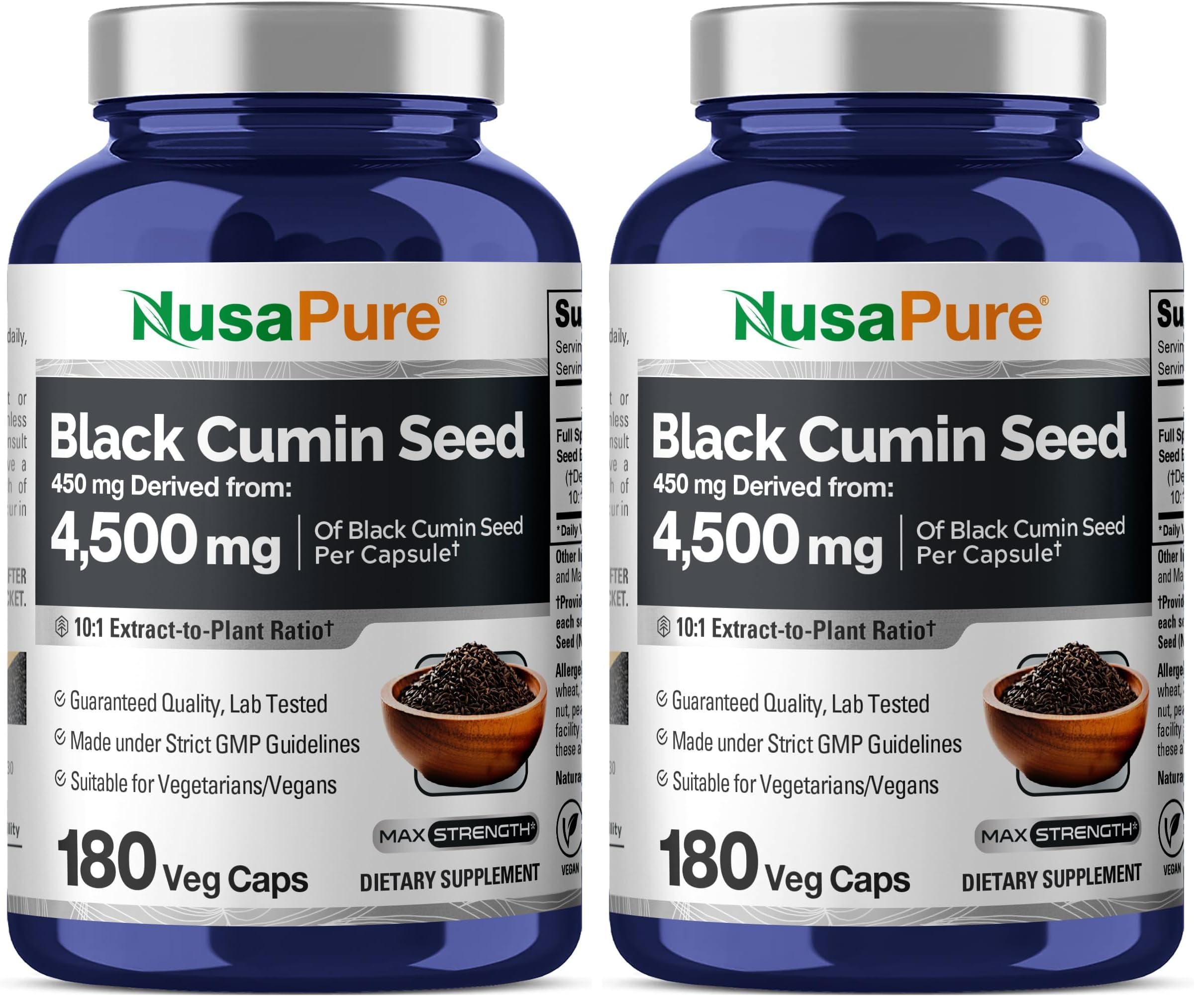 NusaPure full-spectrum black cumin 10:1 extract bottle for daily wellness.