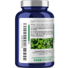 NusaPure label shows 98% polyphenols and 80% catechins for quality.