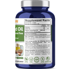 NusaPure Hemp Seed Oil 1000mg bottle back with ingredients and directions