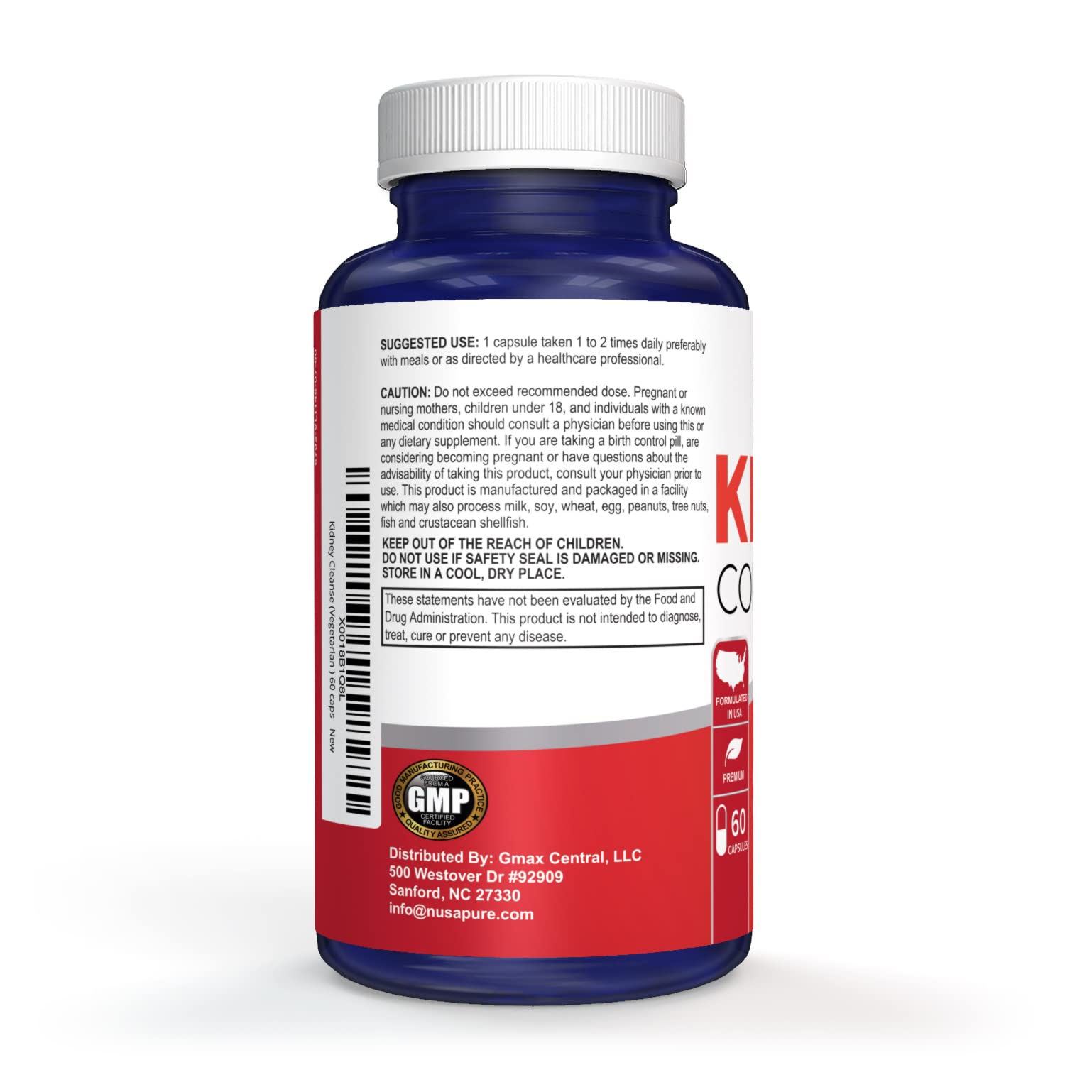 Cranberry extract highlight in NusaPure Kidney Complex formula for natural flavorless support.