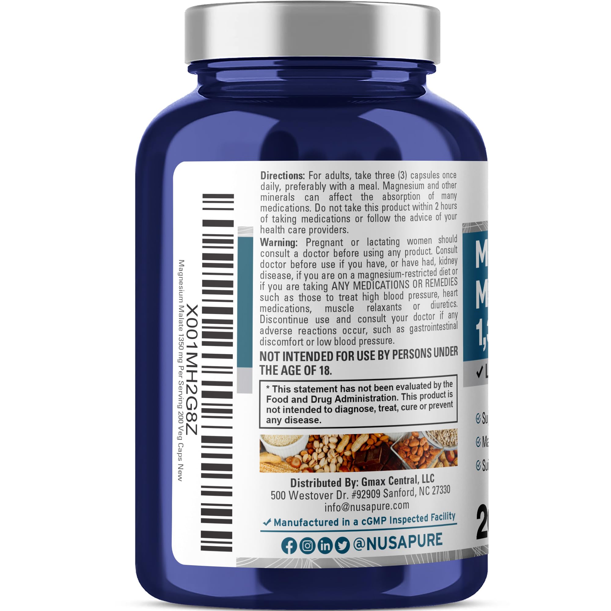 Close-up of NusaPure label on bottle, emphasizing vegan and non-GMO formulation
