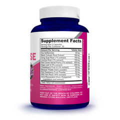 NusaPure Menopause Complex back view showing serving size and directions.