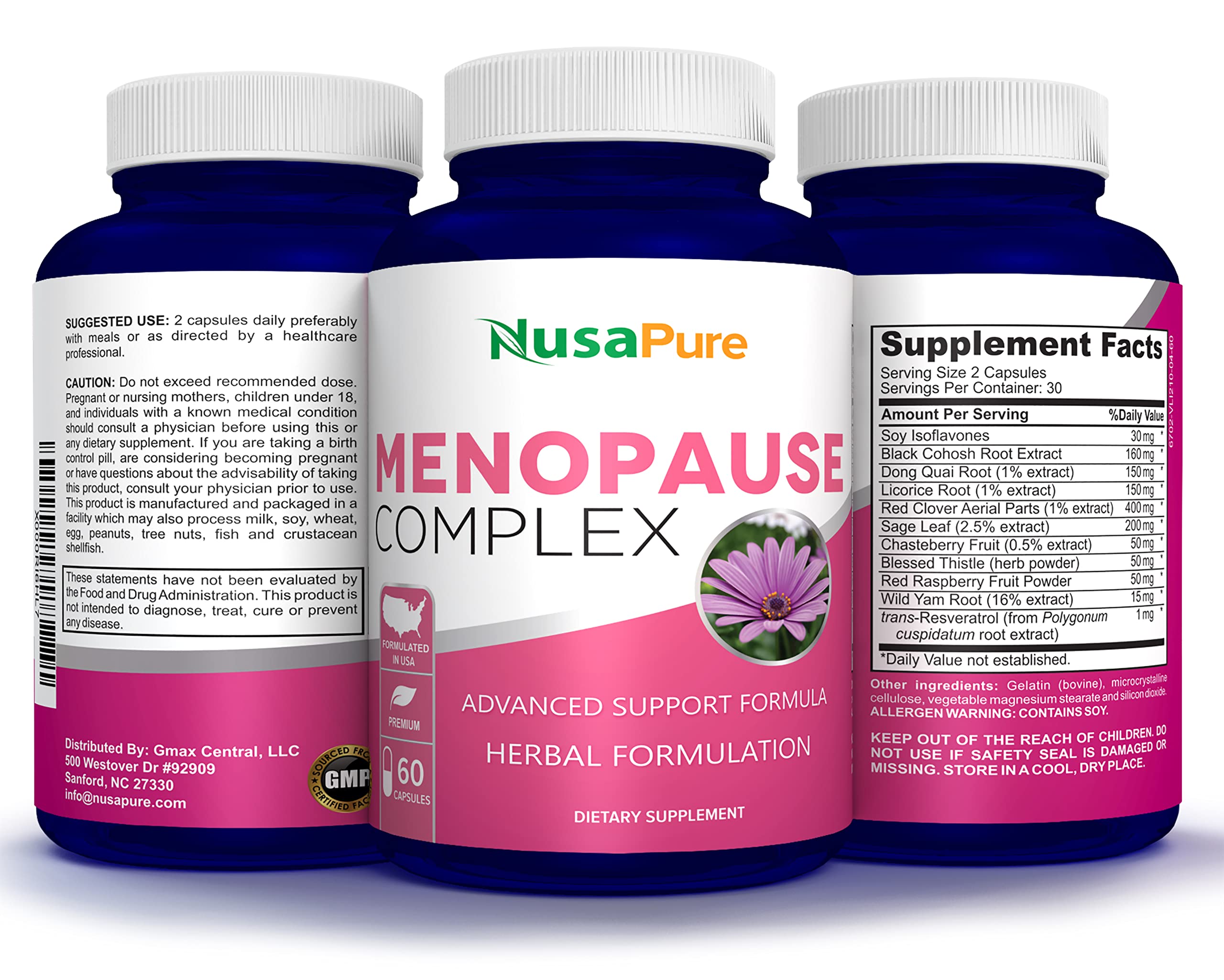 NusaPure Menopause Complex capsules pack for easy daily routine.