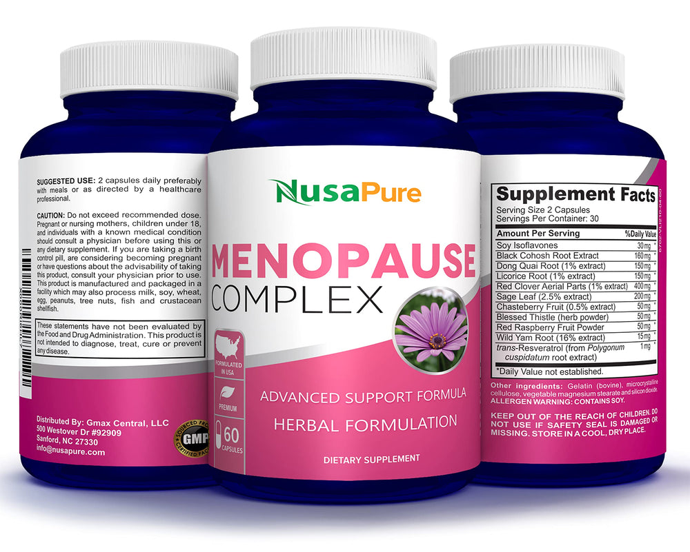 NusaPure Menopause Complex capsules pack for easy daily routine.
