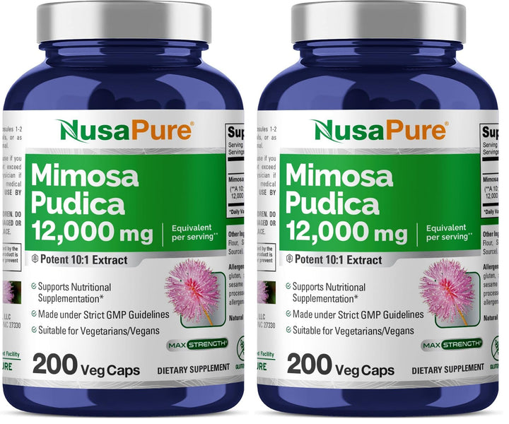 NusaPure Mimosa Pudica Seed bottle front label for quick identification
