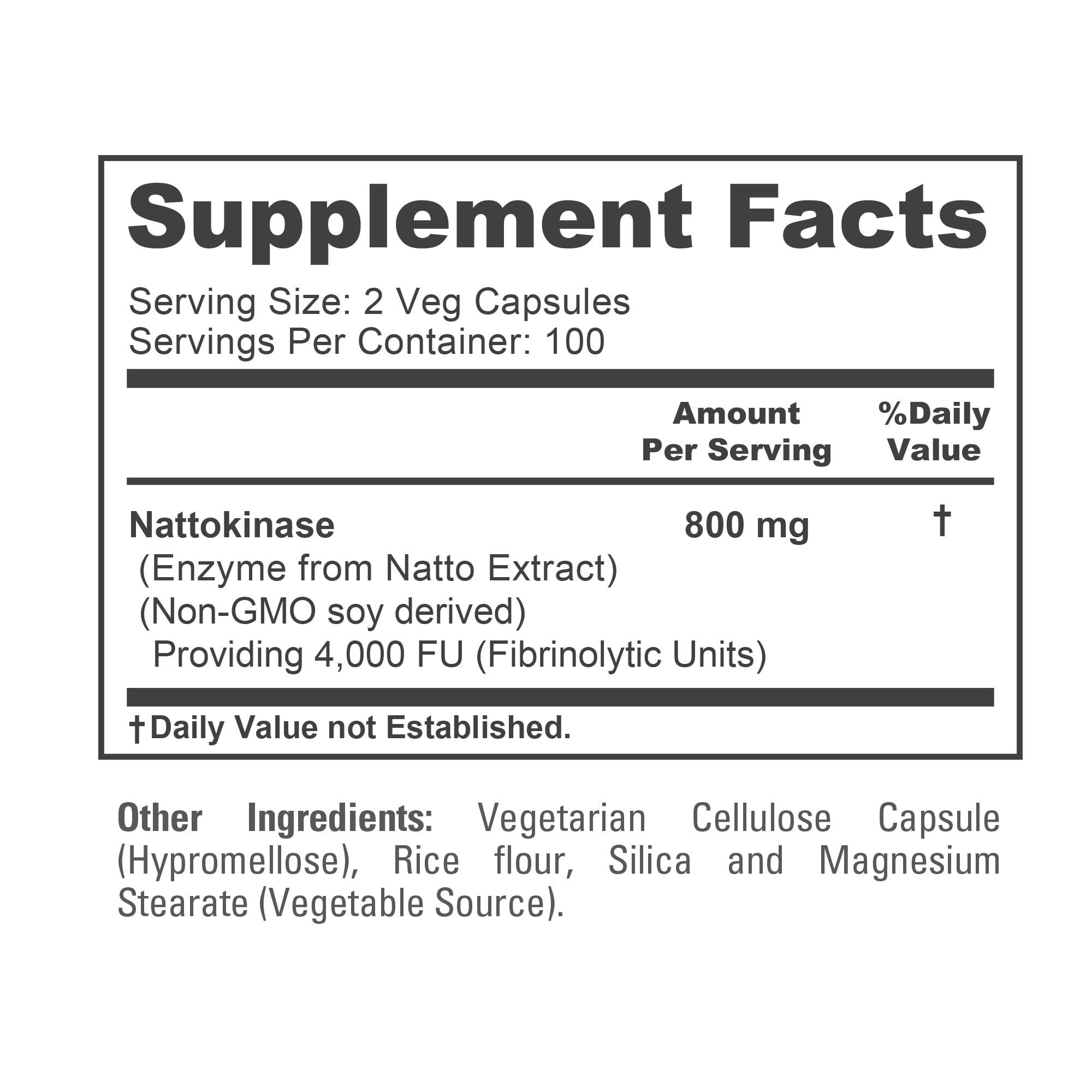 NusaPure nattokinase 800mg bottle packaging, USA-made quality and cGMP standards.