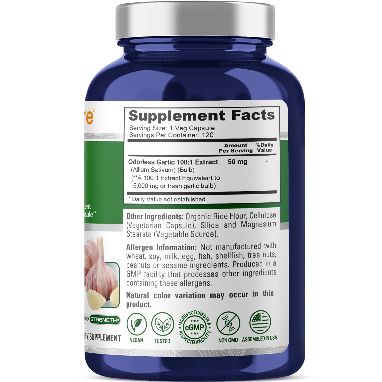 NusaPure odorless garlic capsules high potency