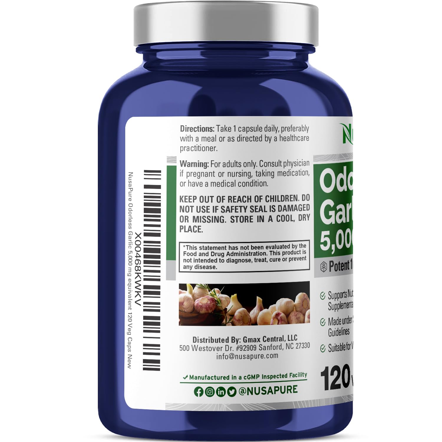 Close-up of label highlighting 100:1 extract and non-GMO