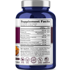 NusaPure Quercetin Complex capsules spilled from bottle for convenient daily use