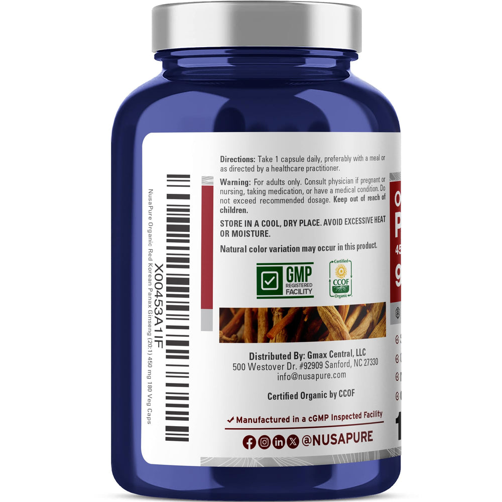 NusaPure label highlighting USDA Organic certification and quality ingredients