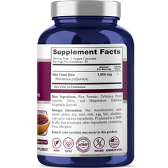 NusaPure Red Yeast Rice capsules close-up, convenient vegan option for daily use.