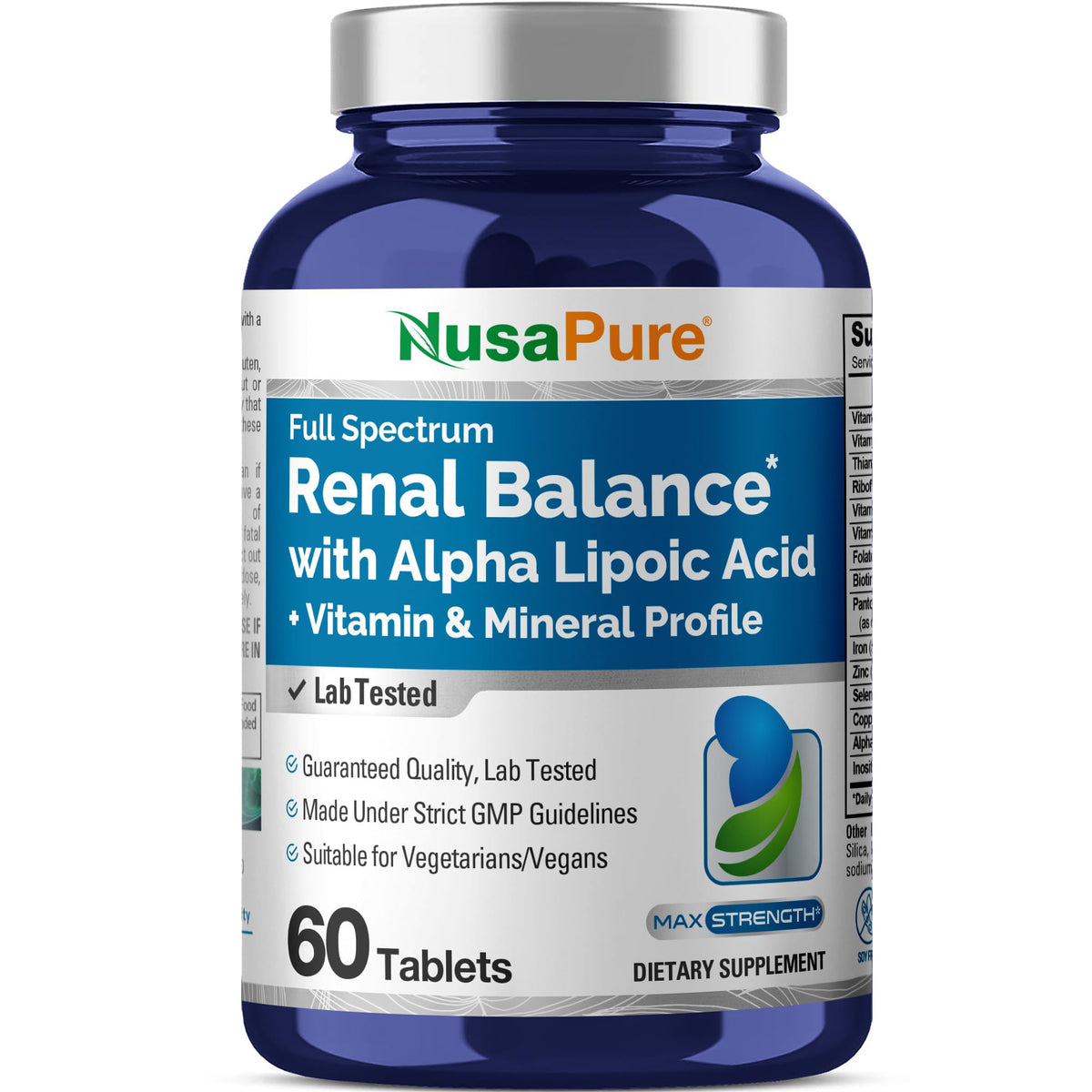 NusaPure Renal Balance bottle with capsules for daily wellness and energy support.