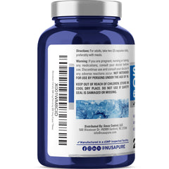 NusaPure Strontium Citrate veggie capsules close-up emphasizes easy swallowing
