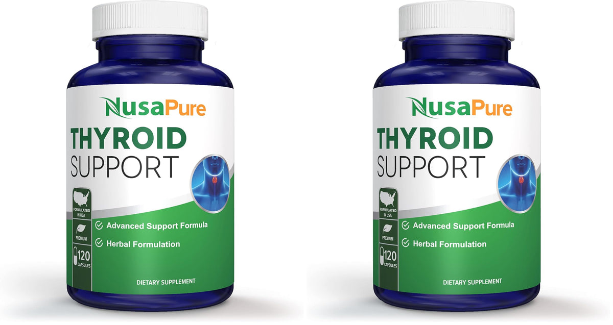 NusaPure Thyroid Support bottle front for daily wellness and easy dosing