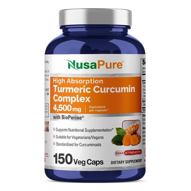 NusaPure Turmeric Curcumin bottle for daily wellness support.