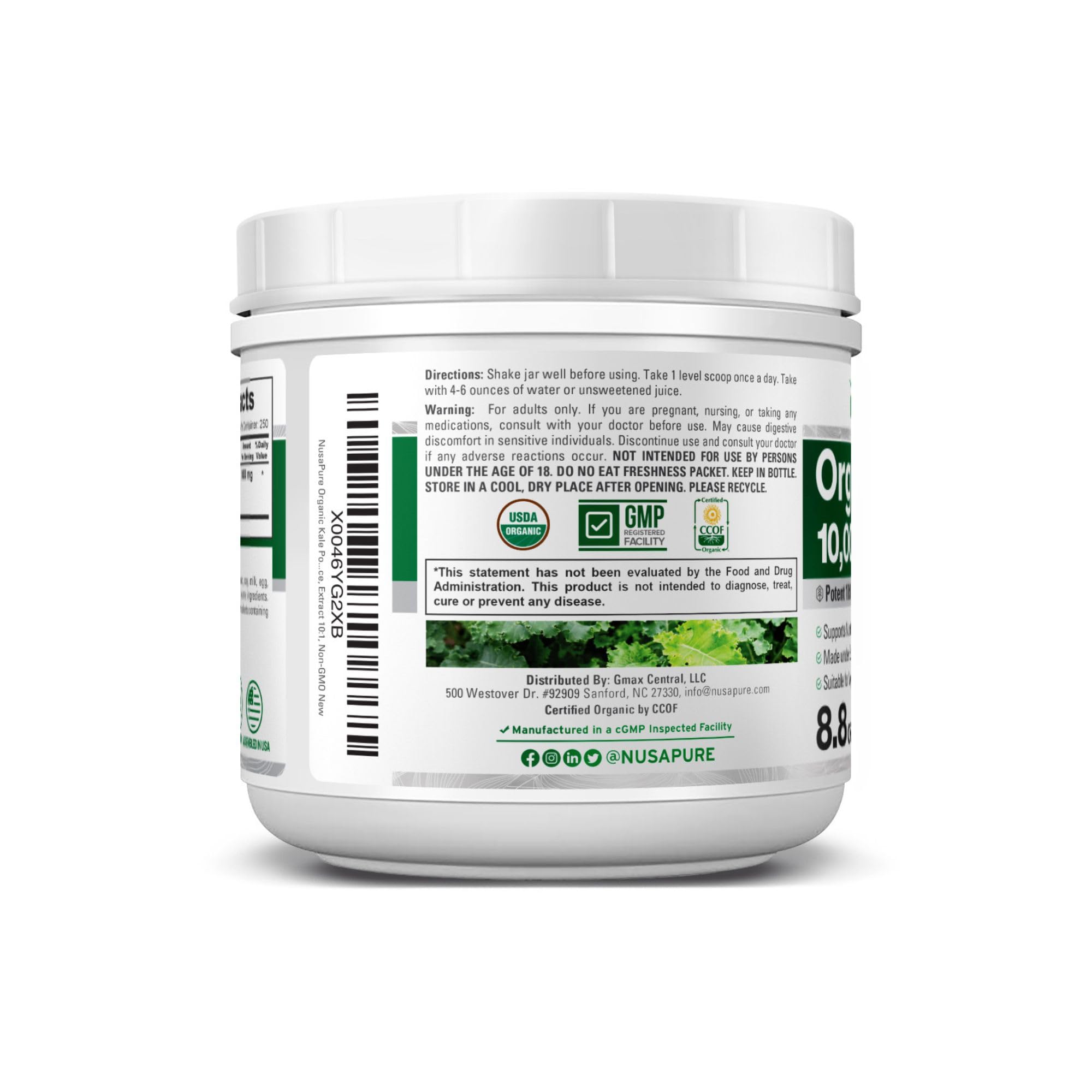 NusaPure vegan-friendly supplement packaging emphasizing clean ingredients for plant-based lifestyles.