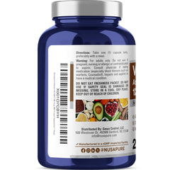 NusaPure bottle label with ingredients and non GMO claim