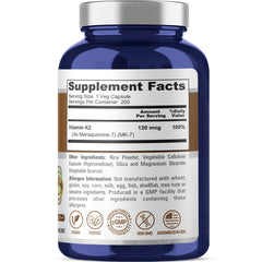 NusaPure Vitamin K2 MK-7 veggie capsules 200-count