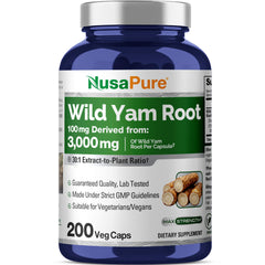 NusaPure Wild Yam 30:1 extract capsules for daily wellness.