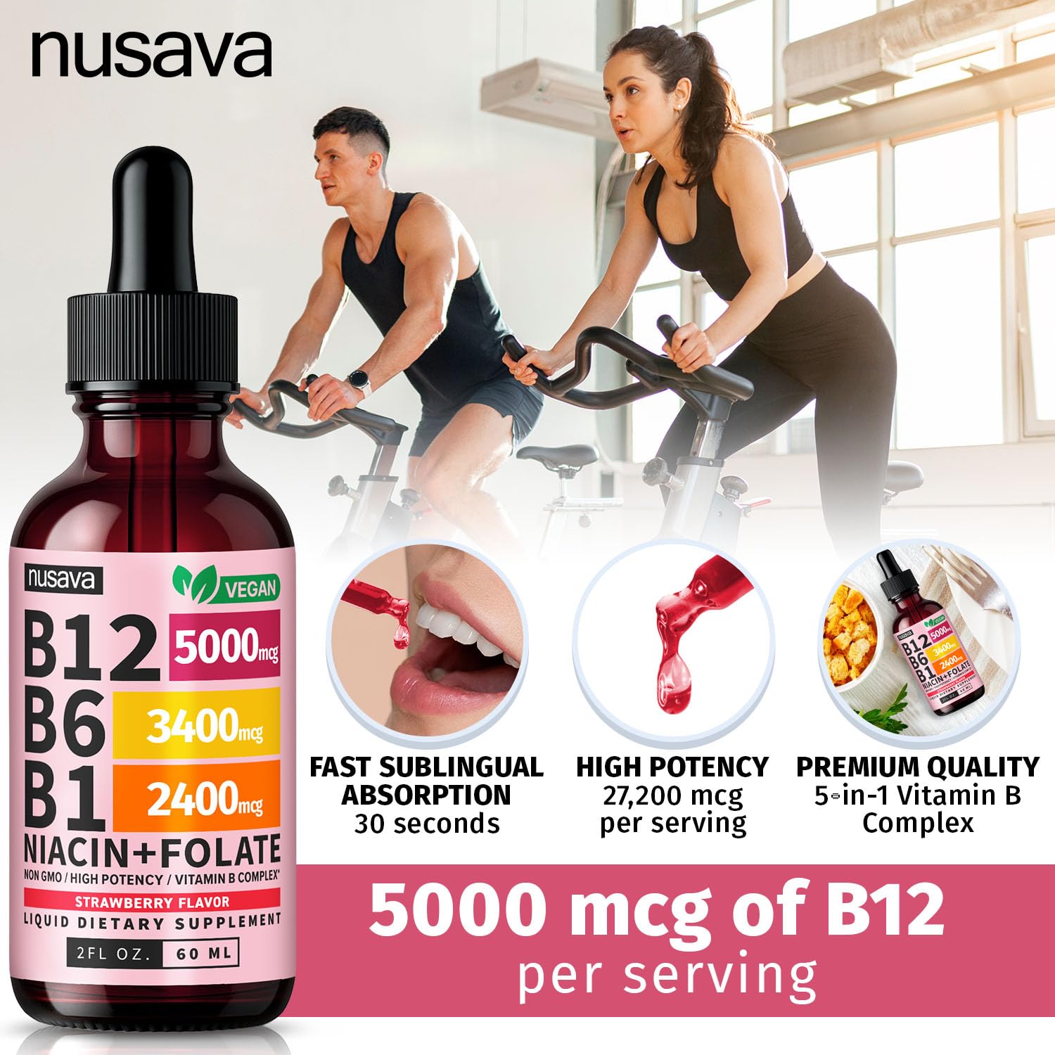 Nutrition facts panel outlining vitamins B12 and B6 content