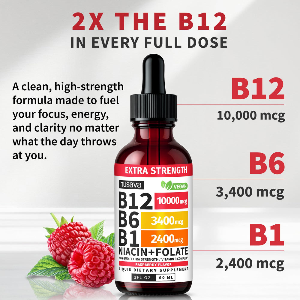 NUSAVA B12 drops dropper in use for quick sublingual intake.