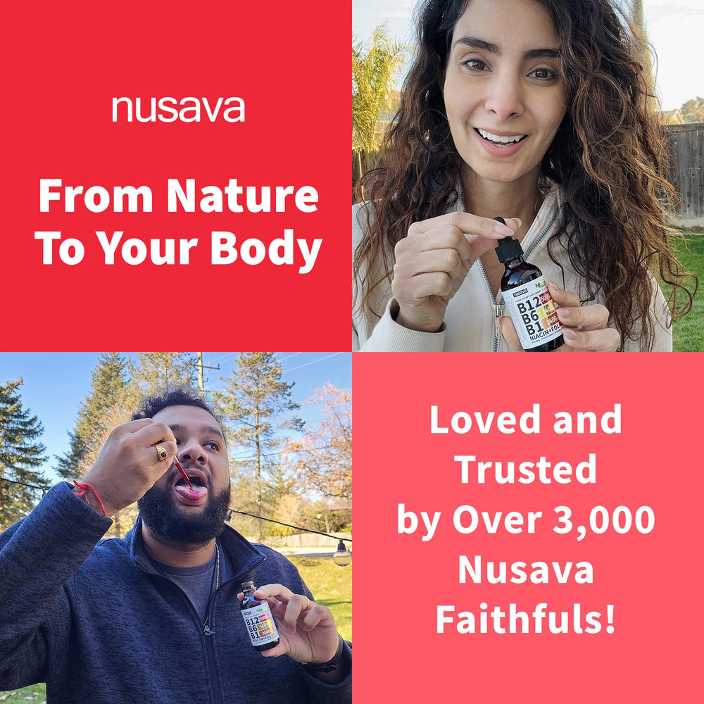 NUSAVA B12 Drops USA-made packaging reflects domestic production values