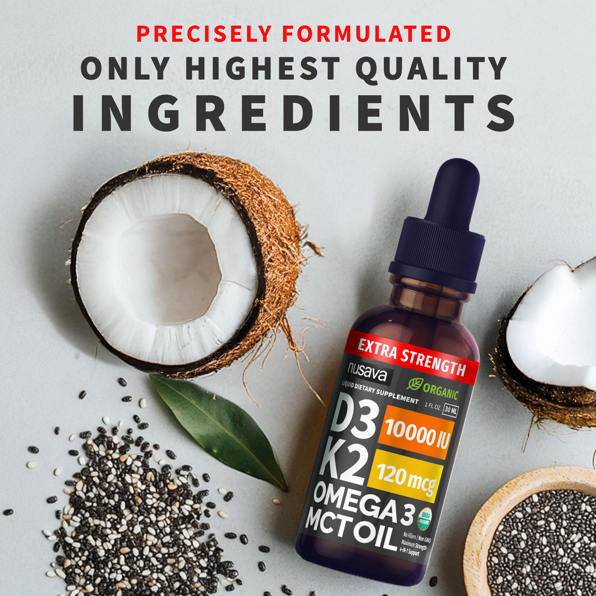 NUSAVA D3K2 Drops unflavored formula fits any regimen.