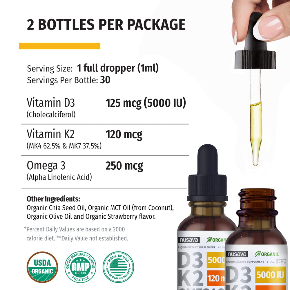 NUSAVA Omega-3 and chia oil blend shown on bottle label