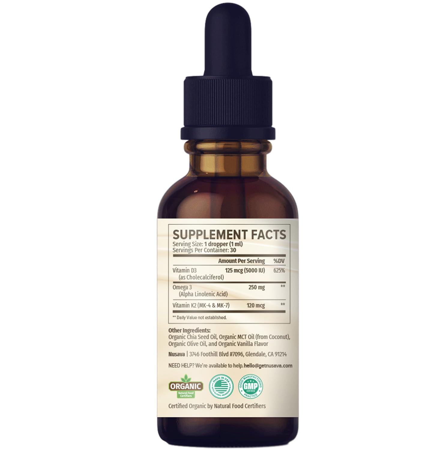 NUSAVA product shot with clean background communicates quality and trust