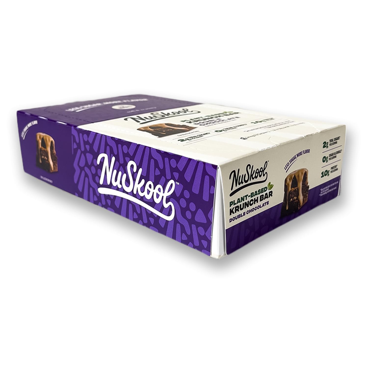 NuSkool double chocolate Krunch Bars 12-pack box ready for keto snacking