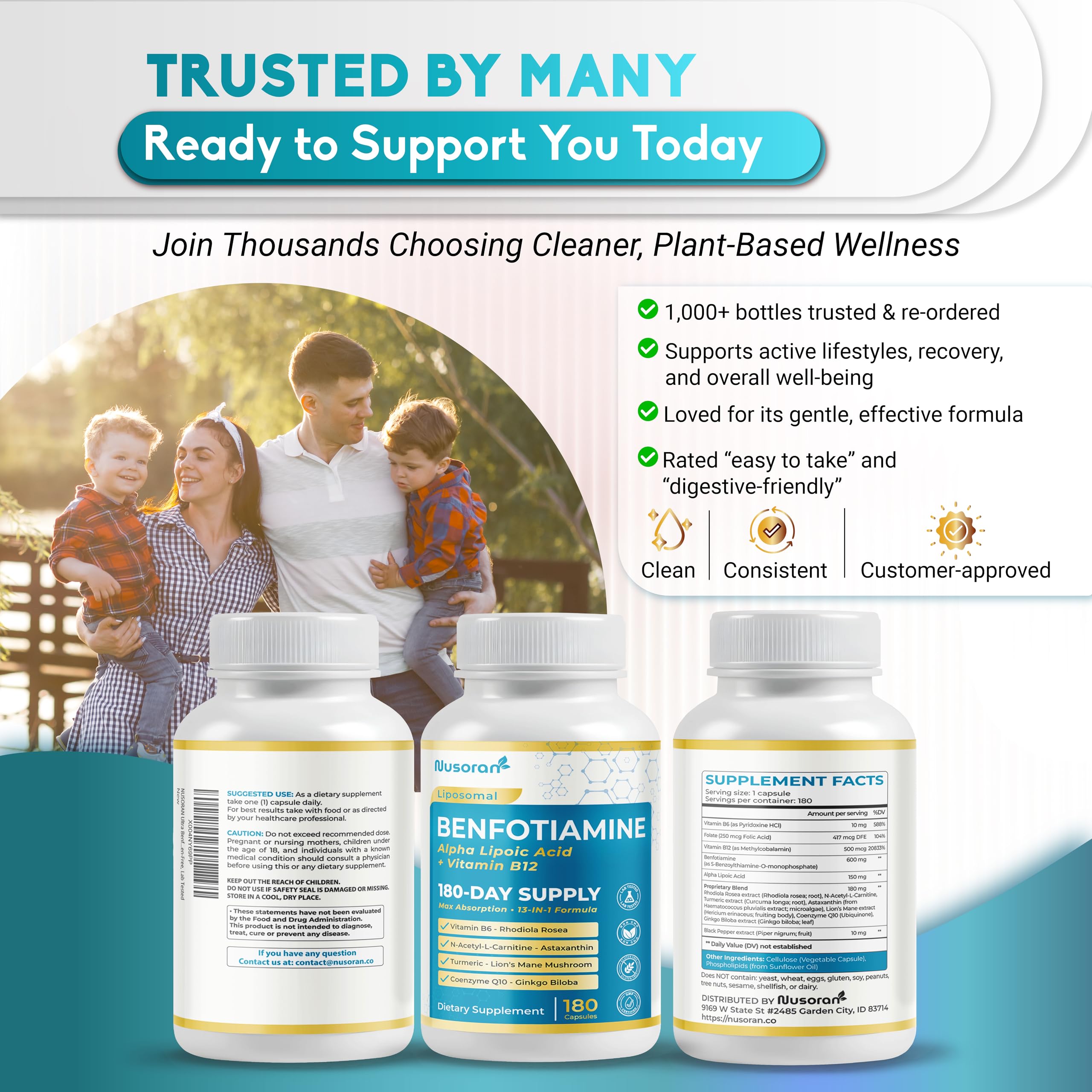 NUSORAN vitamin B12 capsule emphasizing nerve health and daily vitality