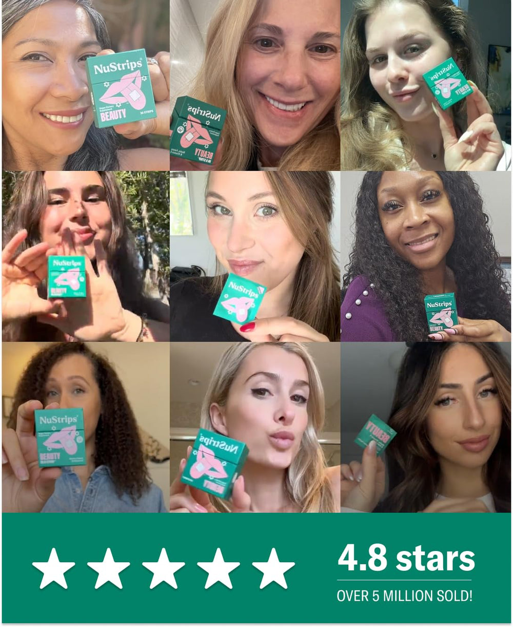 NuStrips hair-growth testimonial hints at noticeable results.
