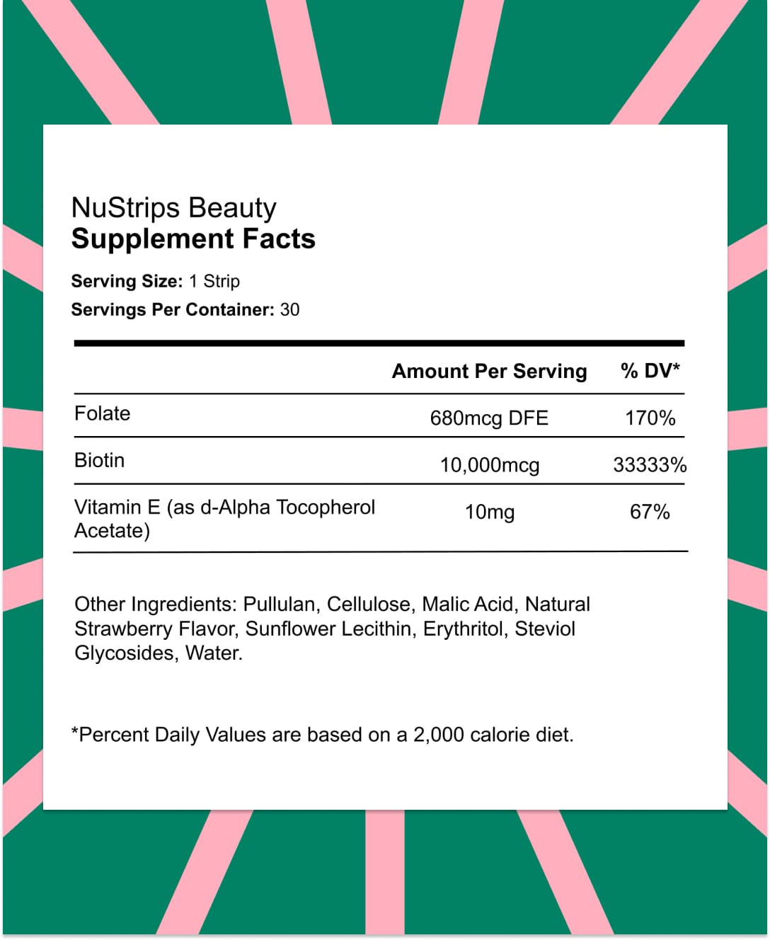 NuStrips monthly supply pack simplifies a daily routine.