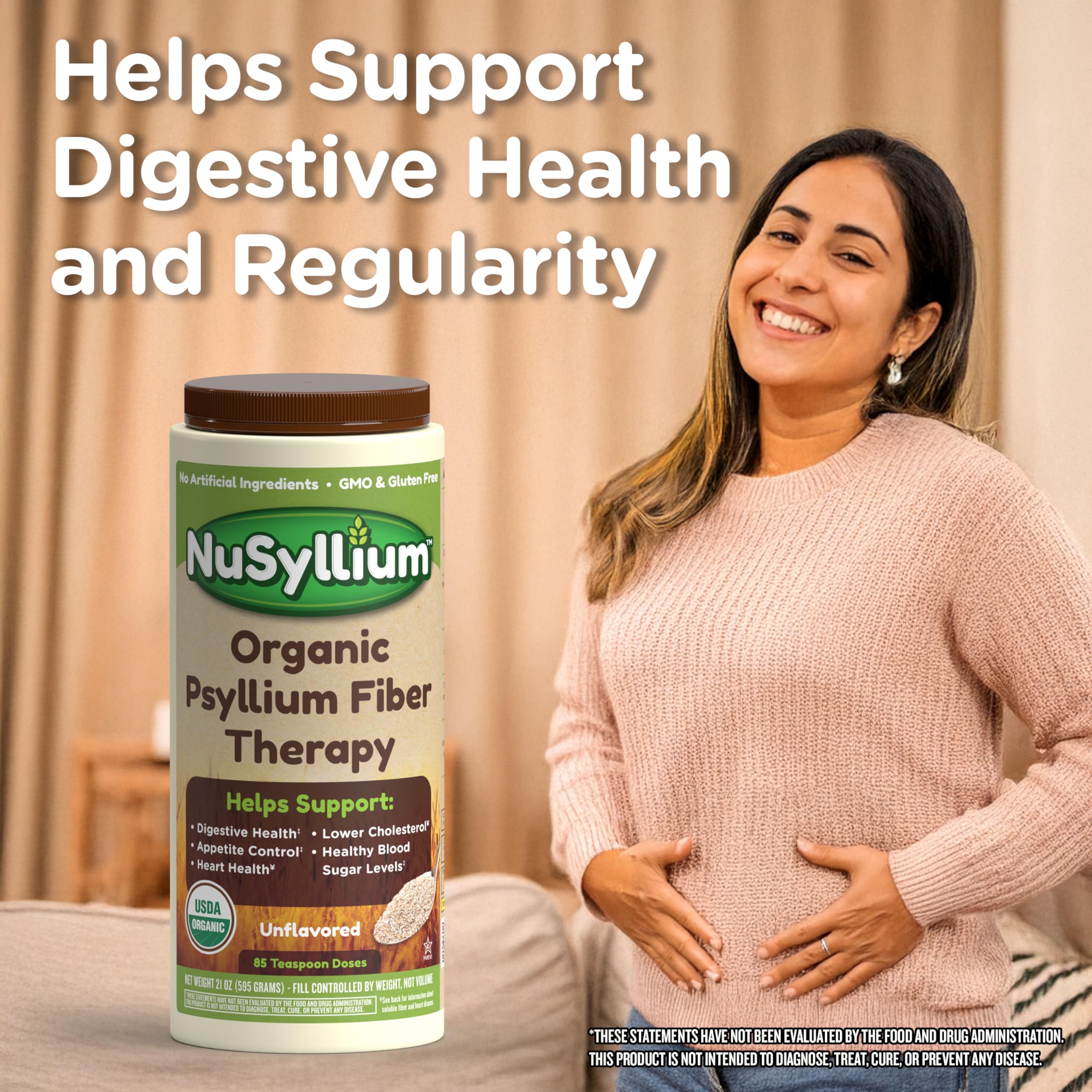 NuSyllium certification label highlights USDA Organic quality.