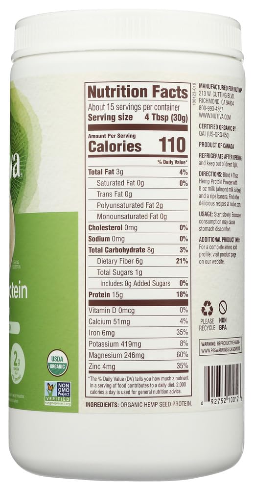 Nutiva Hemp Protein smoothie bowl offers a fiber-rich protein boost.