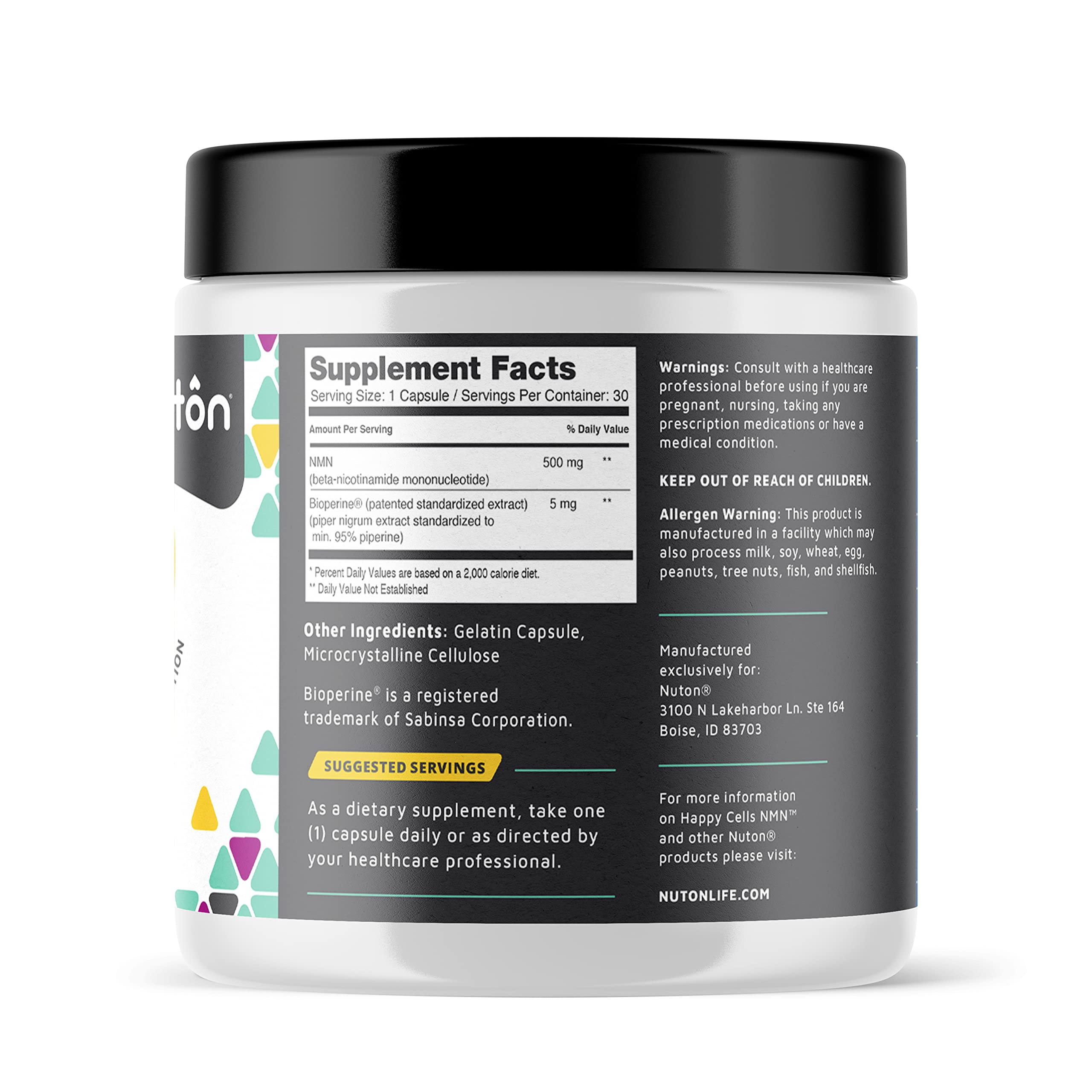 Nuton Happy Cells capsules ready to take for daily cellular vitality.