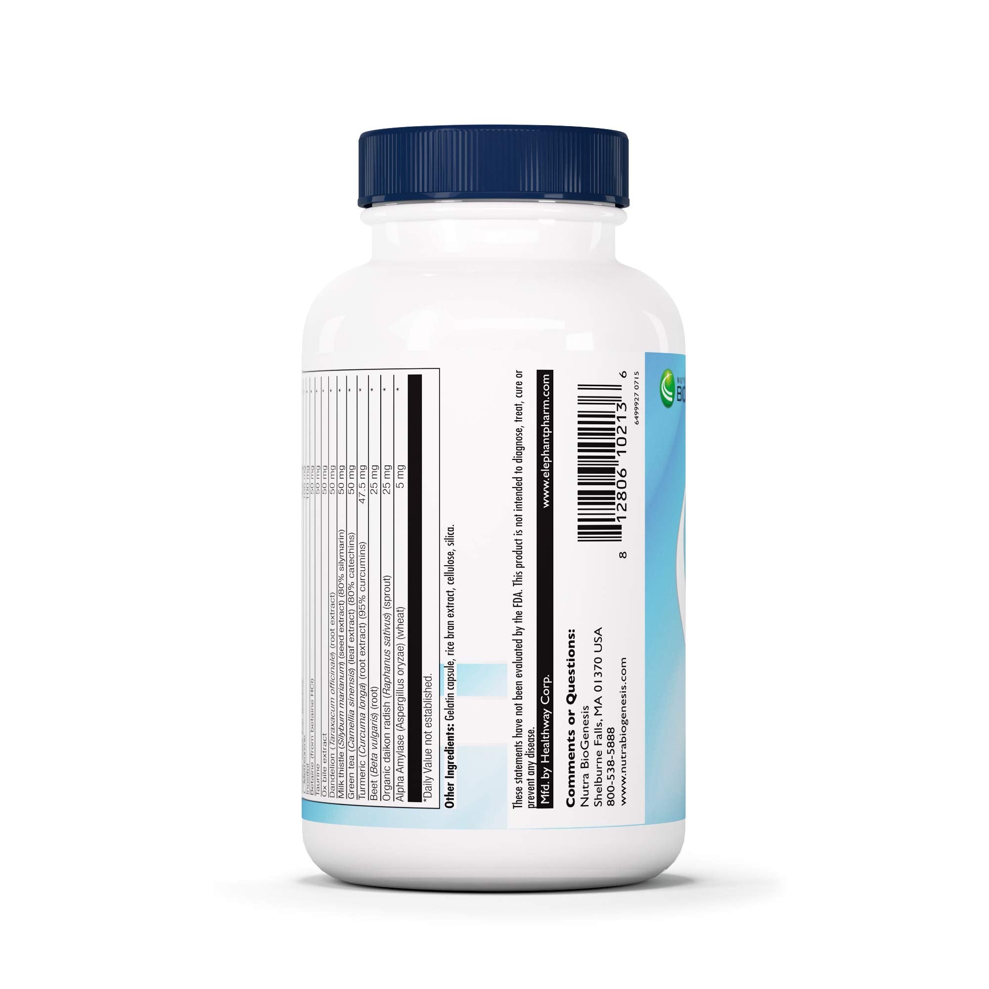 Nutra BioGenesis BioLiv bottle pour captures easy two-capsule daily routine