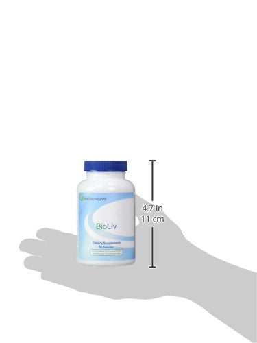 Nutra BioGenesis BioLiv label close-up shows betaine HCL and herbal support