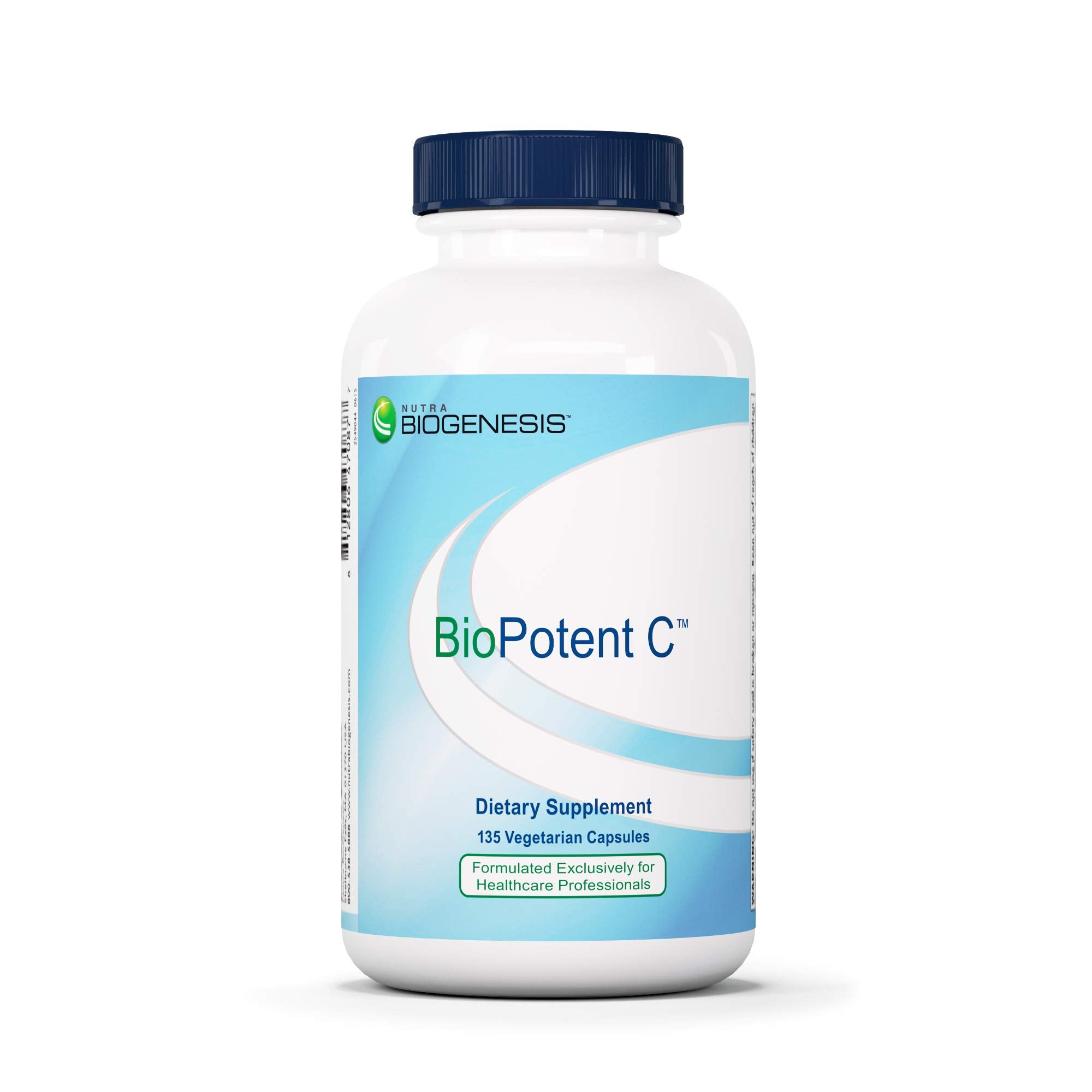 Nutra BioGenesis BioPotent C bottle on shelf, daily vitamin C support