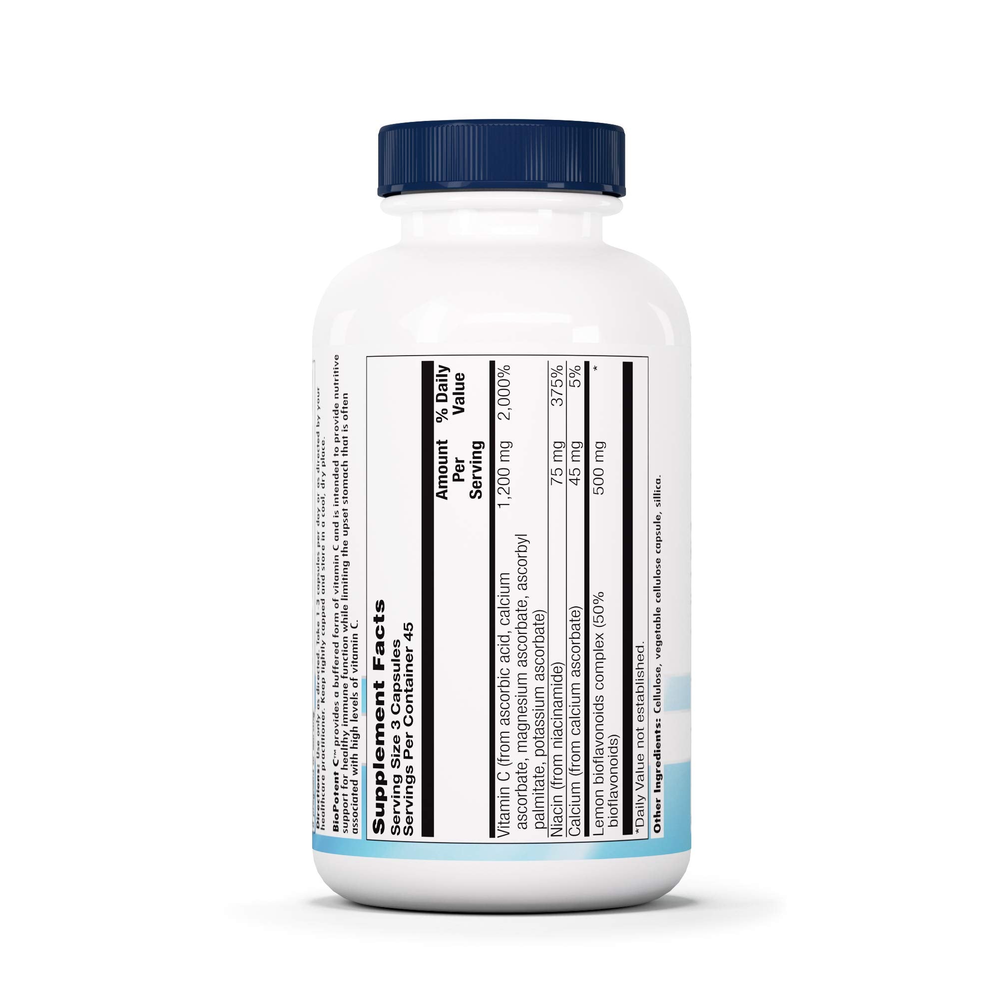 Nutra BioGenesis BioPotent C vegan formula and bioflavonoids on the label