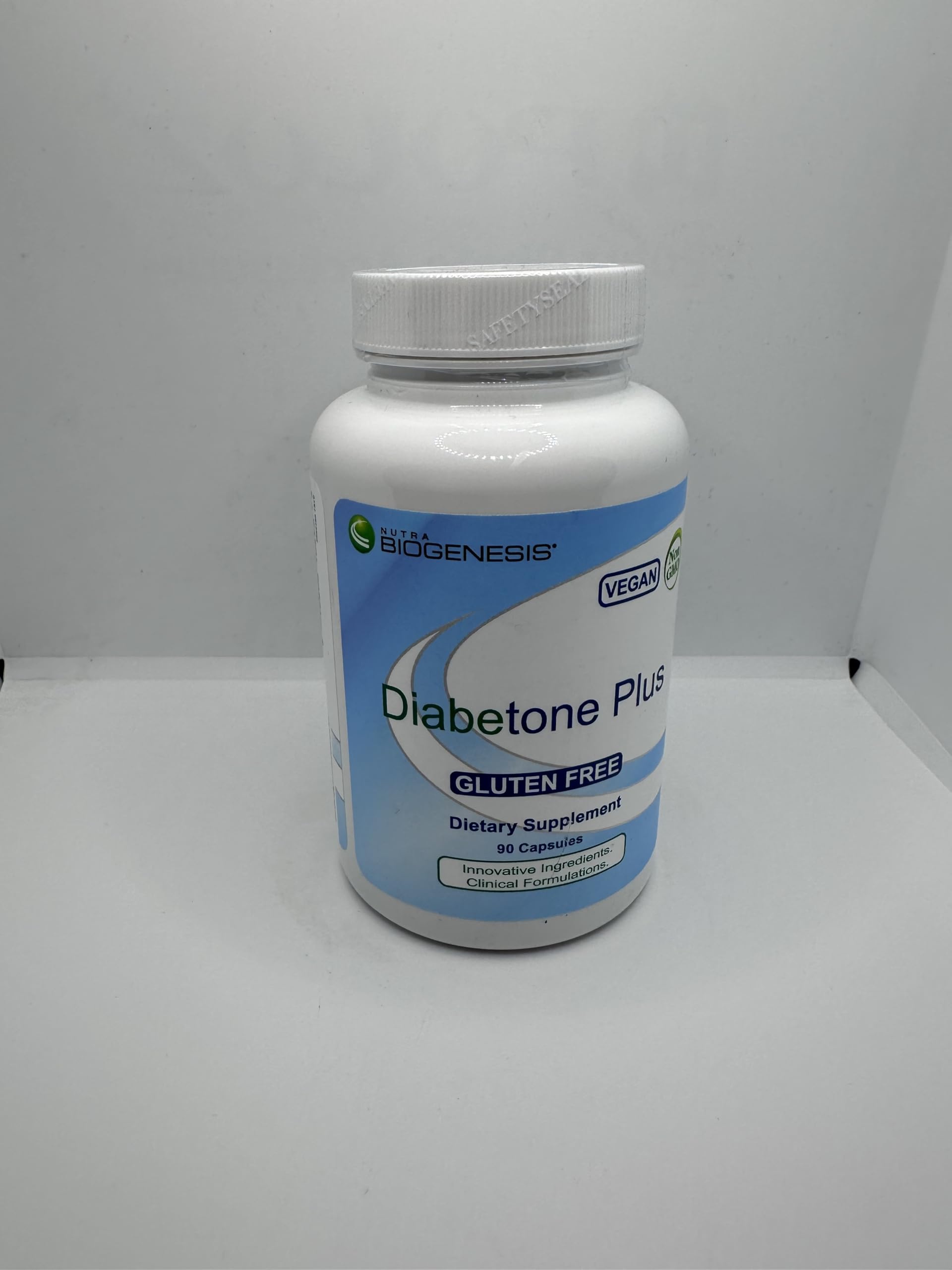 Nutra Biogenesis Diabetone Plus package shot showing 90 capsules