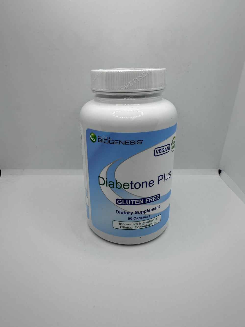 Nutra Biogenesis Diabetone Plus package shot showing 90 capsules