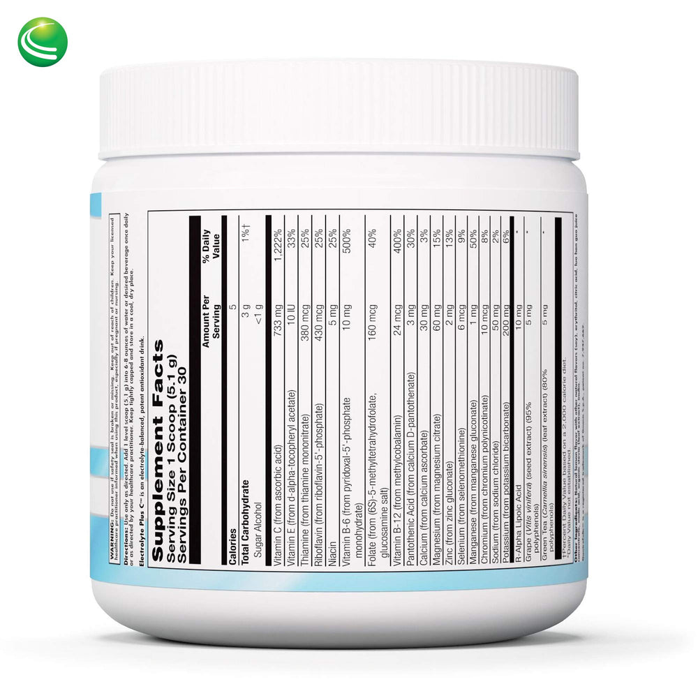 Nutra BioGenesis Electrolyte Plus C scoop measures hydration for workouts