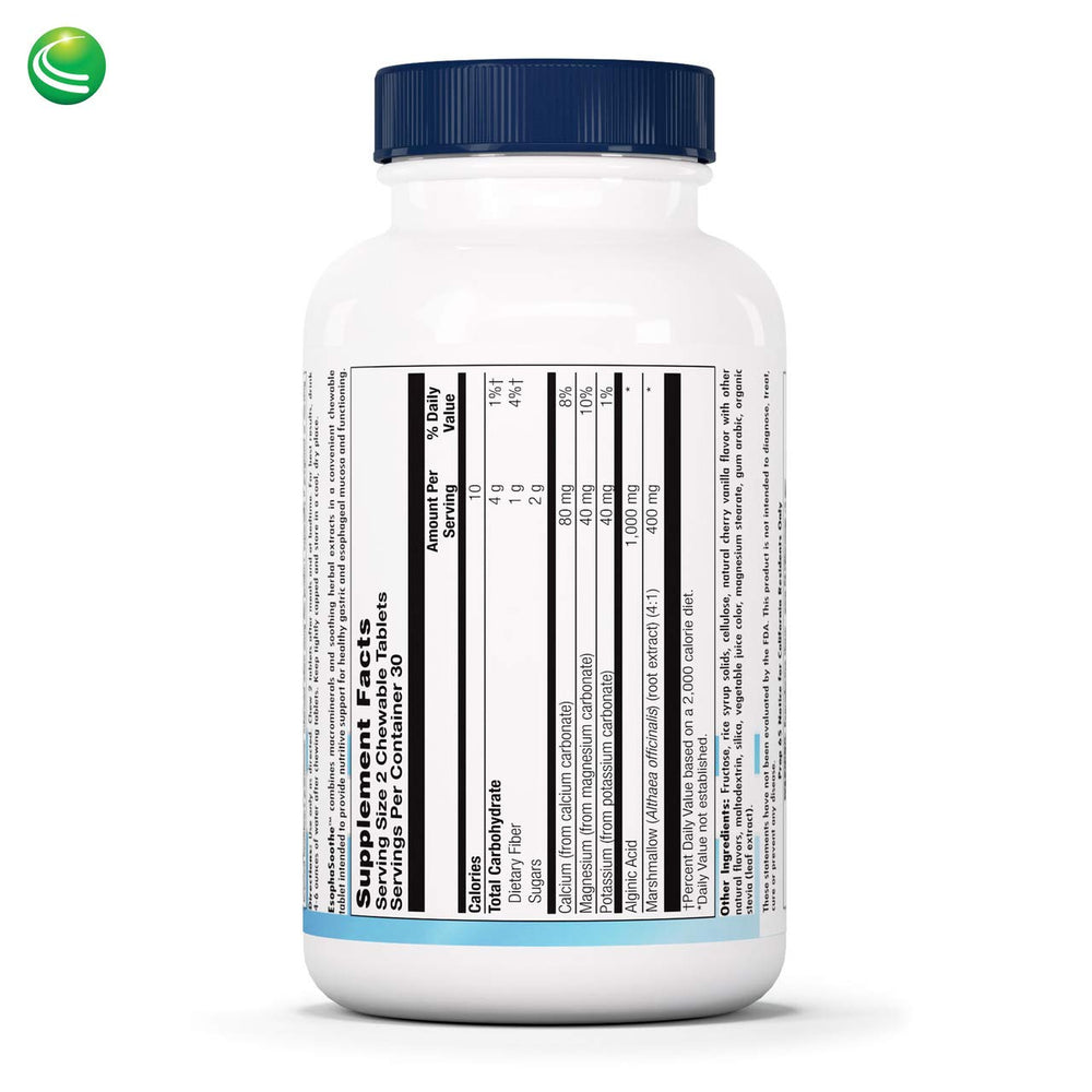 Nutra BioGenesis EsophaSoothe chew close-up highlighting mineral blend for balanced environment.