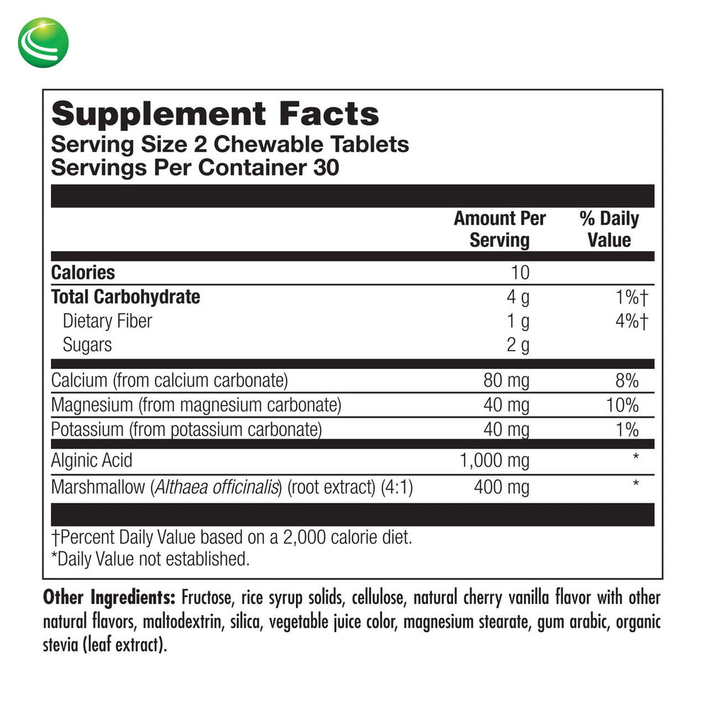 Nutra BioGenesis EsophaSoothe kid-friendly chew image with cherry-vanilla flavor.