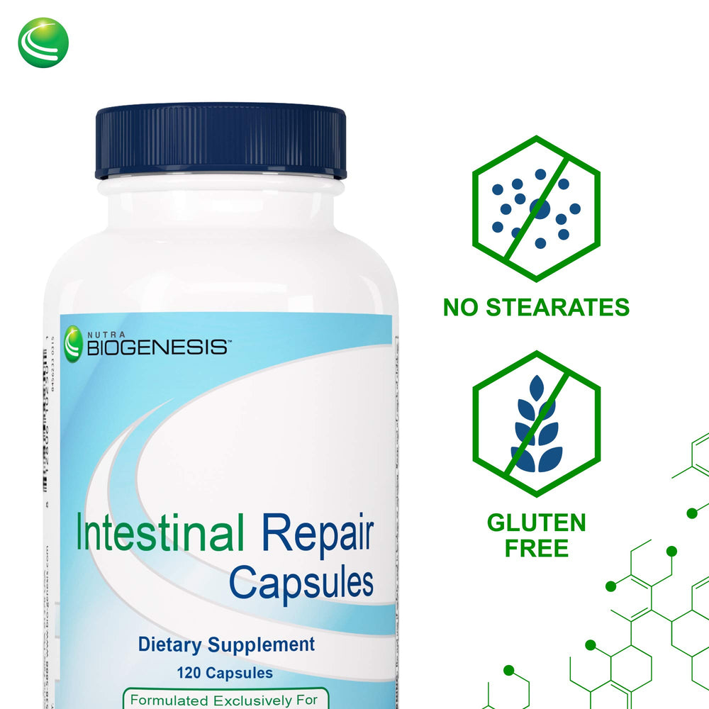 Ingredient list section visible, emphasizing zinc and L-glutamine.